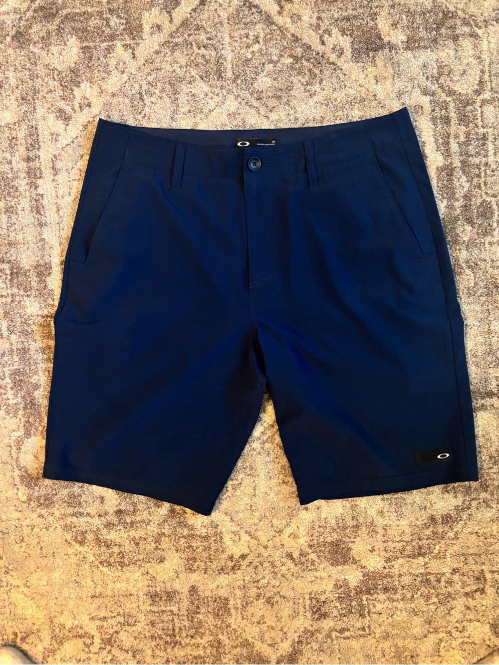 Oakley Navy Blue Active Shorts with Subtle Logo